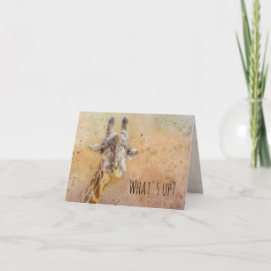 Cute Giraffe Photo Moderne Waterverf Animal Notitiekaartje