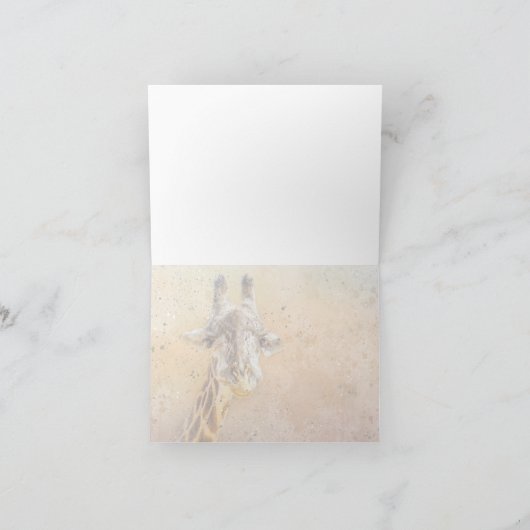 Cute Giraffe Photo Moderne Waterverf Animal Notitiekaartje (Binnen)