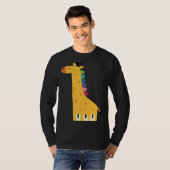 Cute Giraffe Piano Music T-shirt (Voorkant volledig)