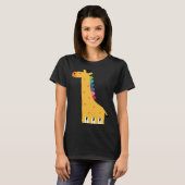 Cute Giraffe Piano Music T-shirt (Voorkant volledig)