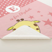 Cute giraffe polka dots roze sterren sherpa deken (3/4)