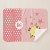 Cute giraffe polka dots roze sterren sherpa deken (Voorkant (horizontaal))