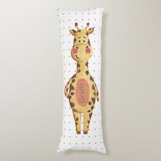 Cute giraffe polka-stips kinderspel kinder lichaamskussen (Voorkant Verticaal)