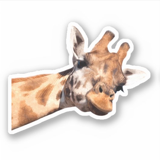 Cute Giraffe Portrait Sticker (Voorkant)