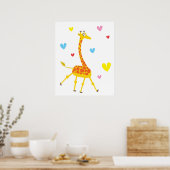 Cute Giraffe Poster (Keuken)