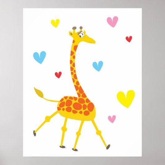 Cute Giraffe Poster (Voorkant)