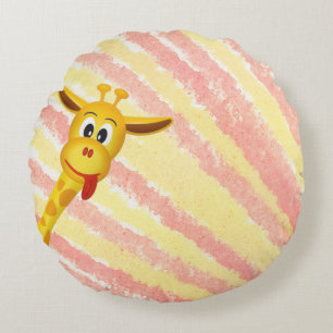 Cute Giraffe Rond Kussen