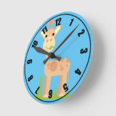 Cute Giraffe Ronde Klok (Hoek)