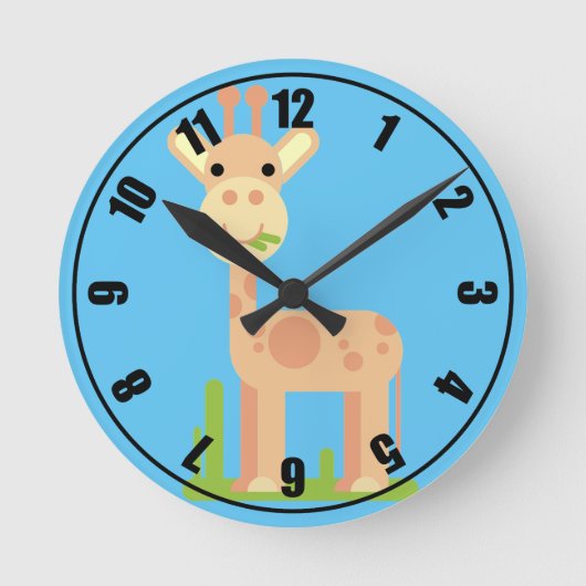 Cute Giraffe Ronde Klok (Voorkant)