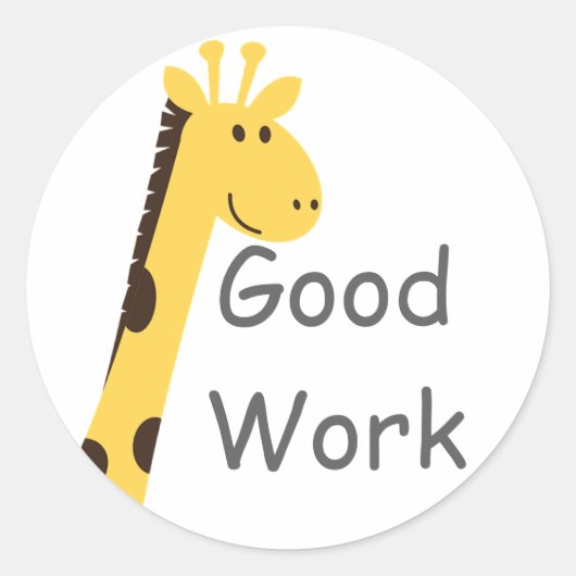 Cute Giraffe Ronde Sticker (Voorkant)