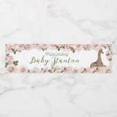 Cute Giraffe Roos Baby shower Water flesetiket Waterfles Etiket (Enkel label)