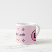 Cute giraffe roze geel met sterren espresso kop (Voorkant rechts)
