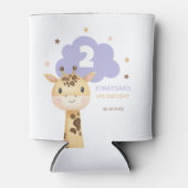 Cute Giraffe Safari Animal Kids Birthday Blikjeskoeler (Voorkant)