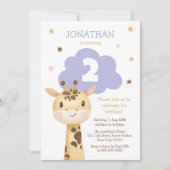 Cute Giraffe Safari Animal Kids Birthday Kaart (Voorkant)