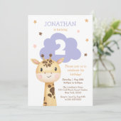 Cute Giraffe Safari Animal Kids Birthday Kaart (Staand voorkant)