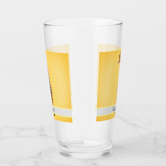 Cute Giraffe Safari Animal Oerwoud Name Yellow Kin Glas (Rechts)