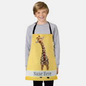 Cute Giraffe Safari Animal Oerwoud Name Yellow Schort (Gedragen)