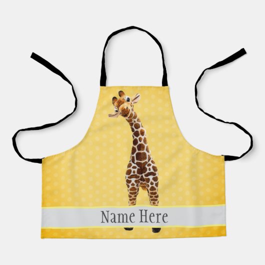 Cute Giraffe Safari Animal Oerwoud Name Yellow Schort (Voorkant)
