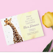 Cute Giraffe Safari Animal Wild Derde verjaardag Kaart