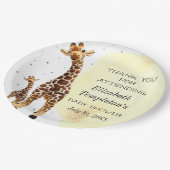Cute Giraffe Safari Baby Shower Gender Neutral Pap Papieren Bordje (Gekanteld)