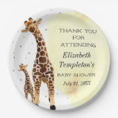 Cute Giraffe Safari Baby Shower Gender Neutral Pap Papieren Bordje (Voorkant)