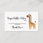 Cute Giraffe Safari Diaper Raffle Baby shower Informatiekaartje (Achterkant)