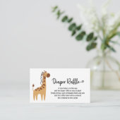 Cute Giraffe Safari Diaper Raffle Baby shower Informatiekaartje (Staand voorkant)