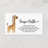 Cute Giraffe Safari Diaper Raffle Baby shower Informatiekaartje (Voorkant)