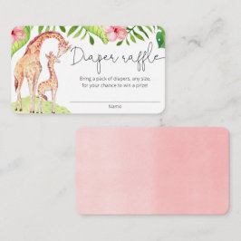 Cute giraffe safari girl diaplons informatiekaartje