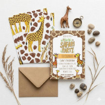 Cute Giraffe Safari Jungle Kinderen Verjaardagsfee