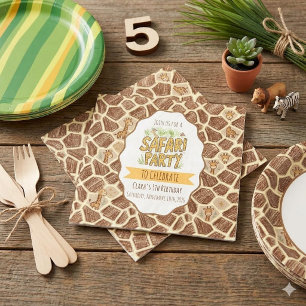 Cute Giraffe Safari Jungle Kinderen Verjaardagsfee Servet