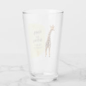 Cute Giraffe Safari Wild Yellow 1e verjaardag Glas (Achterkant)