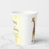 Cute Giraffe Safari Wild Yellow 1e verjaardag Papieren Bekers (Rechts)