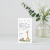 Cute Giraffe Script Books for Baby shower Informatiekaartje (Staand voorkant)