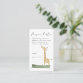 Cute Giraffe Script Diaper Raffle Baby shower Informatiekaartje (Staand voorkant)