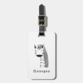 Cute Giraffe Simple Line Illustration Custom Name Bagagelabel (Voorkant verticaal)