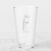 Cute Giraffe Simple Line Illustration Custom Name Glas (Achterkant)