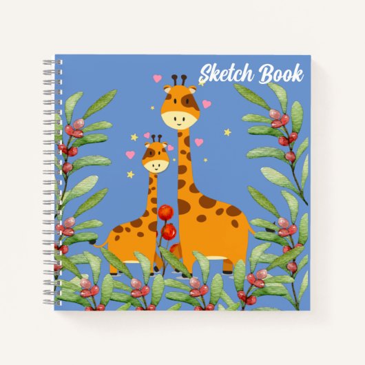 Cute giraffe sketch notitieboek (Voorkant)