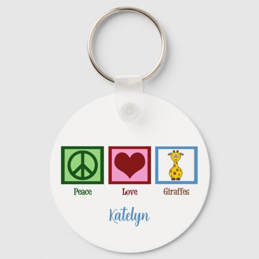 Cute Giraffe Sleutelhanger (Achterkant)