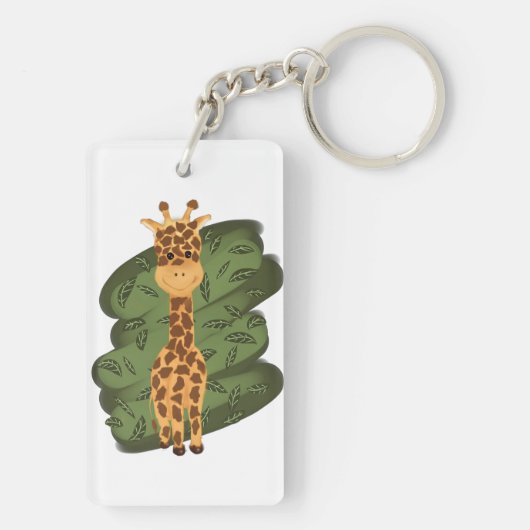 Cute Giraffe  Sleutelhanger (achterkant)