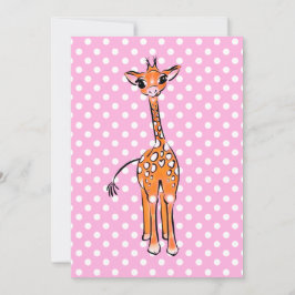 Cute giraffe-tekening, safari-dier, polka-punten kaart