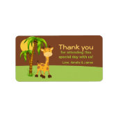 Cute Giraffe Thank you Label (Voorkant)