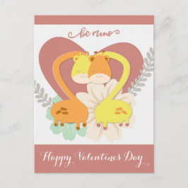 Cute Giraffe Valentijnsdag Briefkaart