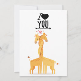 Cute giraffe Valentijnskaart voor Valentijnsdag Feestdagenkaart