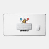 Cute Giraffe Verjaardagsshirt Vintage Feest Design Bureaumat (Keyboard & Muis)