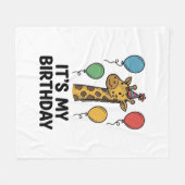 Cute Giraffe Verjaardagsshirt Vintage Feest Design Fleece Deken (Voorkant (Horizontaal))