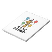 Cute Giraffe Verjaardagsshirt Vintage Feest Design Notitieblok (Linkerzijde)