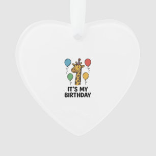 Cute Giraffe Verjaardagsshirt Vintage Feest Design Ornament