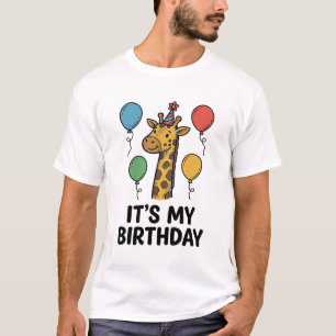 Cute Giraffe Verjaardagsshirt Vintage Feest Design T-shirt