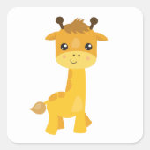 Cute Giraffe Vierkante Sticker (Voorkant)